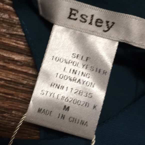 Esley Teal floral embroidered boho shift dress s - Picture 7 of 8